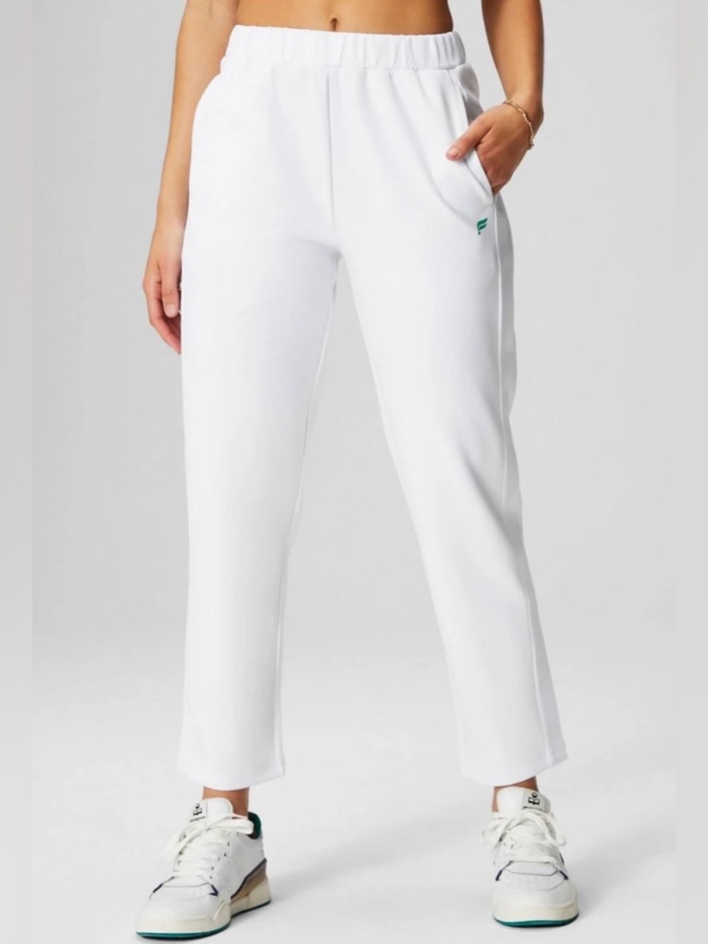 Fabletics Women’s White Straight-Leg Sweatpants